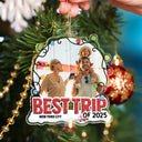 Custom Photo,Christmas,Family,Happy,Travel - Custom Photo Travel Family Couple Friend Best Trip - Personalized Custom Shaped Acrylic Ornament