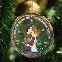 Gift For Couples,Old Couples,Gift For Wife,Gift For Boyfriend,Gift For Girlfriend,Christmas,Happy - Years Of Me Talking Funny Anniversary Gift - Personalized Circle Glass Ornament