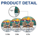 Gift For Couples,Gift For Husband,Gift For Wife,Gift For Boyfriend,Gift For Girlfriend,Married ,Engaged,Love,Christmas - Mountain Landscape Couple Sitting Together Married Engaged - Personalized Custom Shaped Mirror Ornament