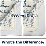 Gift For Couples,Gift For Husband,Gift For Boyfriend,Gift For Girlfriend,Happy - Wedding Anniversary Blanket Icon Lovely - Personalized Fleece Blanket, Sherpa Blanket