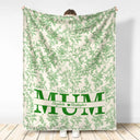 Gift For Mother,Gift For Grandma,Happy - Grandma Mom Toile De Jouy Pattern - Personalized Fleece Blanket, Sherpa Blanket