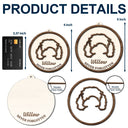 Memorial,Dog Lovers,Dog Mom,Dog Dad,Sad - Dog Ear Pet Loss Memorial Never Forgotten - Personalized 2-Layered Wooden Ornament