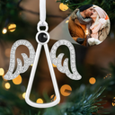 Gift For Couples,Happy,Christmas,Custom Photo - Custom Photo Couple Romantic Love Anniversary - Personalized Photo Projection Ornament