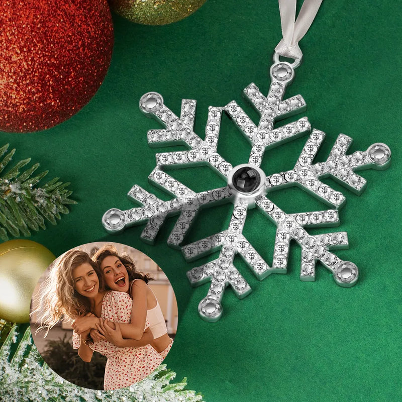 Gift For Bestie,Christmas,Custom Photo - Custom Photo Bestie Sister Old Friends - Personalized Photo Projection Ornament