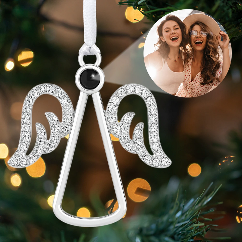 Gift For Bestie,Christmas,Custom Photo - Custom Photo Bestie Sister Old Friends - Personalized Photo Projection Ornament