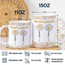 Gift For Grandma,Gift For Wife,Gift For Women,Gift For Mother,Happy - Grandma's Garden Nacre Effect Birth Flower - Personalized White Edge-to-Edge Mug