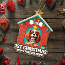 Pet Lovers,Pet Mom,Pet Dad,Dog Lovers,Dog Mom,Dog Dad,Christmas,Love - First Christmas In My Forever Dog House - Personalized Custom Shaped Acrylic Ornament