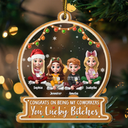 Christmas,Gift For Bestie,Happy - Christmas Congrats On Being My Bestie 3D Effect Gingerbread Style - Personalized Custom Shaped Acrylic Ornament