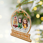 Christmas,Gift For Bestie,Happy - Christmas Congrats On Being My Bestie 3D Effect Gingerbread Style - Personalized Custom Shaped Acrylic Ornament