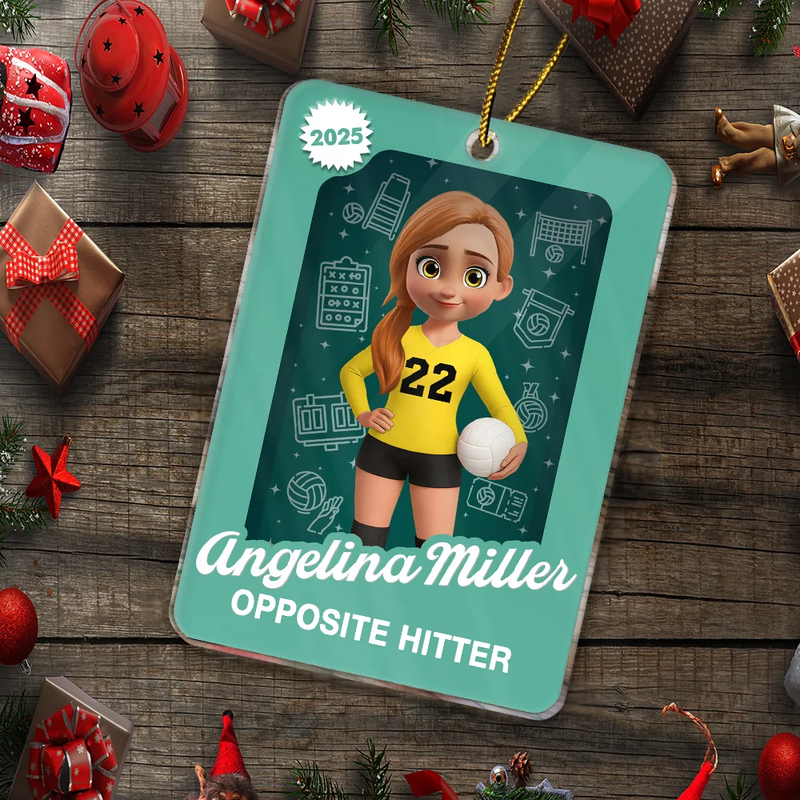 Gift For Yourself,Gift For Women,Gift For Men,Christmas,Happy - 3D Effect Volleyball Player Toy Box - Personalized Custom Shaped Acrylic Ornament