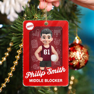 Gift For Yourself,Gift For Women,Gift For Men,Christmas,Happy - 3D Effect Volleyball Player Toy Box - Personalized Custom Shaped Acrylic Ornament