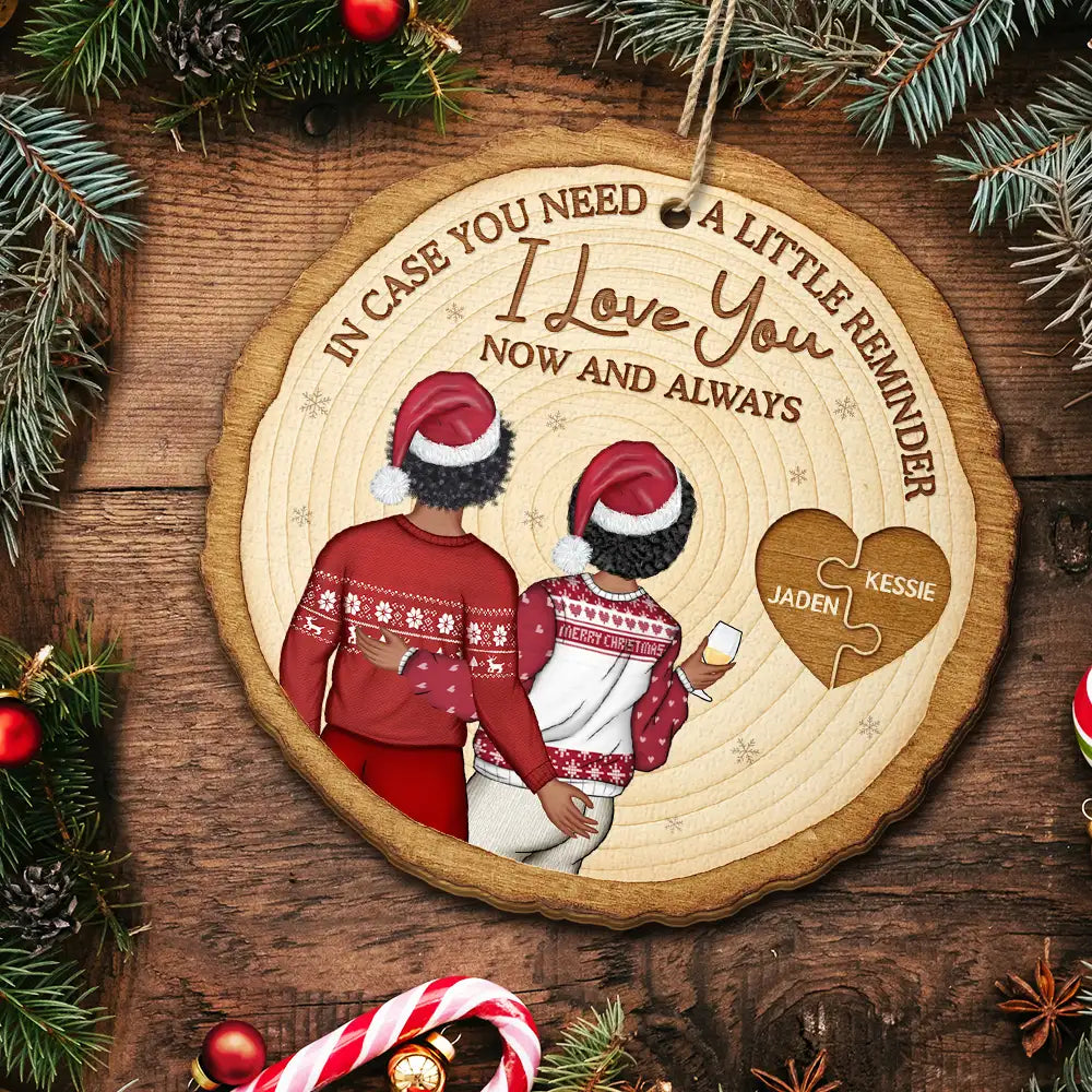Christmas,Gift For Couples,Gift For Husband,Gift For Wife,Gift For Boyfriend,Happy - In Case You Need A Little Reminder Couple - Personalized Custom Shaped Wooden Ornament