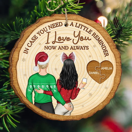 In Case You Need A Little Reminder Couple - Personalized Custom Shaped Wooden Ornament