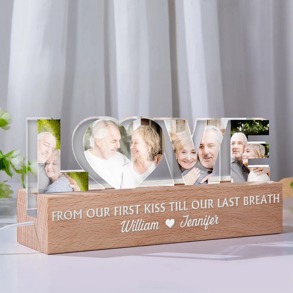 Old Couples,Gift For Husband,Gift For Wife,Gift For Boyfriend,Gift For Girlfriend,LGBT,Love,Custom Photo - Custom Photo Love You To The Moon And Back - Personalized Custom Shaped LED Light