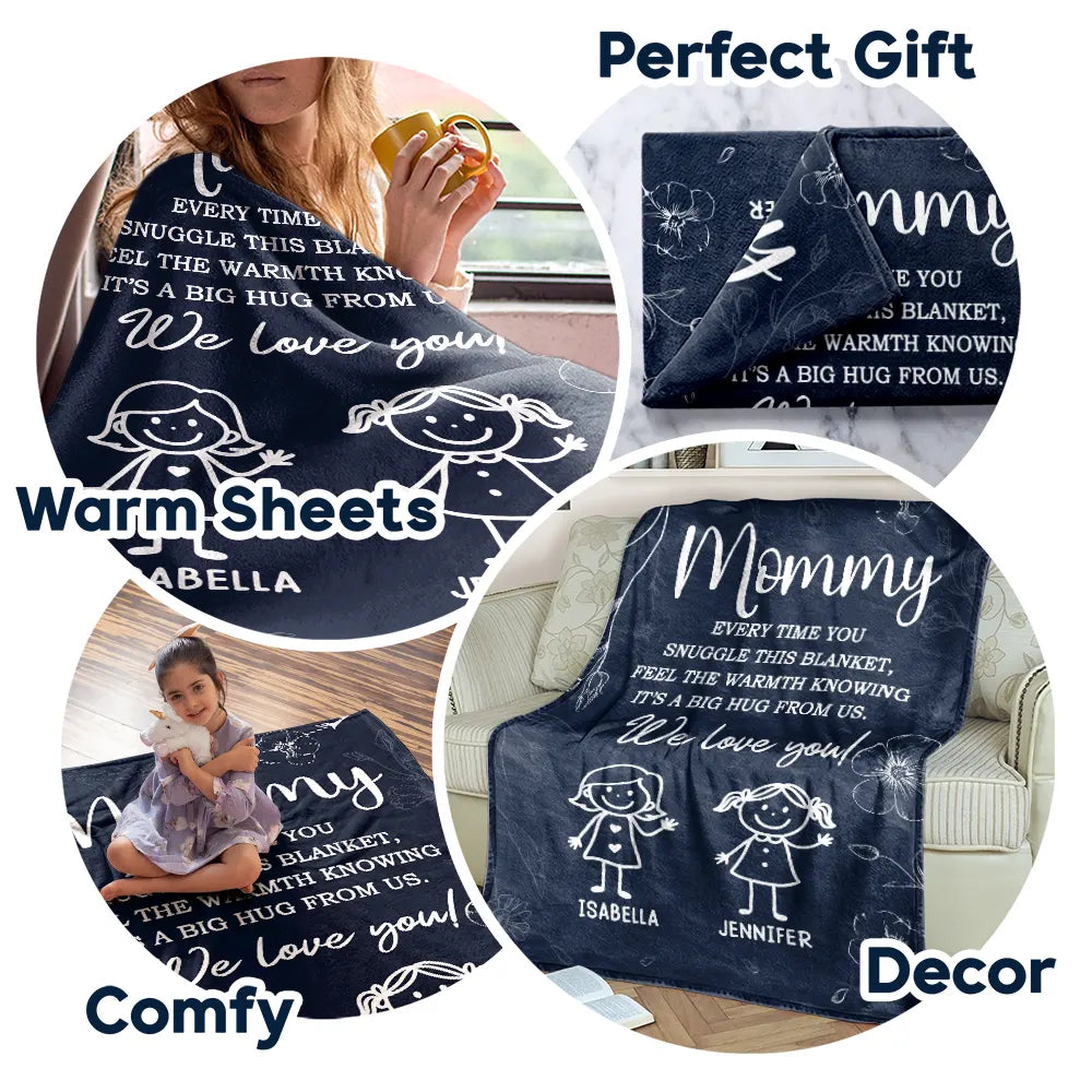 Gift For Mother,Gift For Grandma,Love,Stick Figure,Gift For Grandpa,Gift For Father - Grandpa Grandma Every Time You Snuggle This Blanket - Personalized Fleece Blanket, Sherpa Blanket