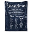 Gift For Mother,Gift For Grandma,Love,Stick Figure,Gift For Grandpa,Gift For Father - Grandpa Grandma Every Time You Snuggle This Blanket - Personalized Fleece Blanket, Sherpa Blanket