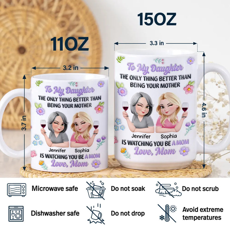 Gift For Daughter,Mom - Daughters (Adult),Happy,New Mom,Gift For Women,Top Market - 3D Inflated Printed The Only Thing Better Than Being Your Mother - Personalized White Edge-to-Edge Mug