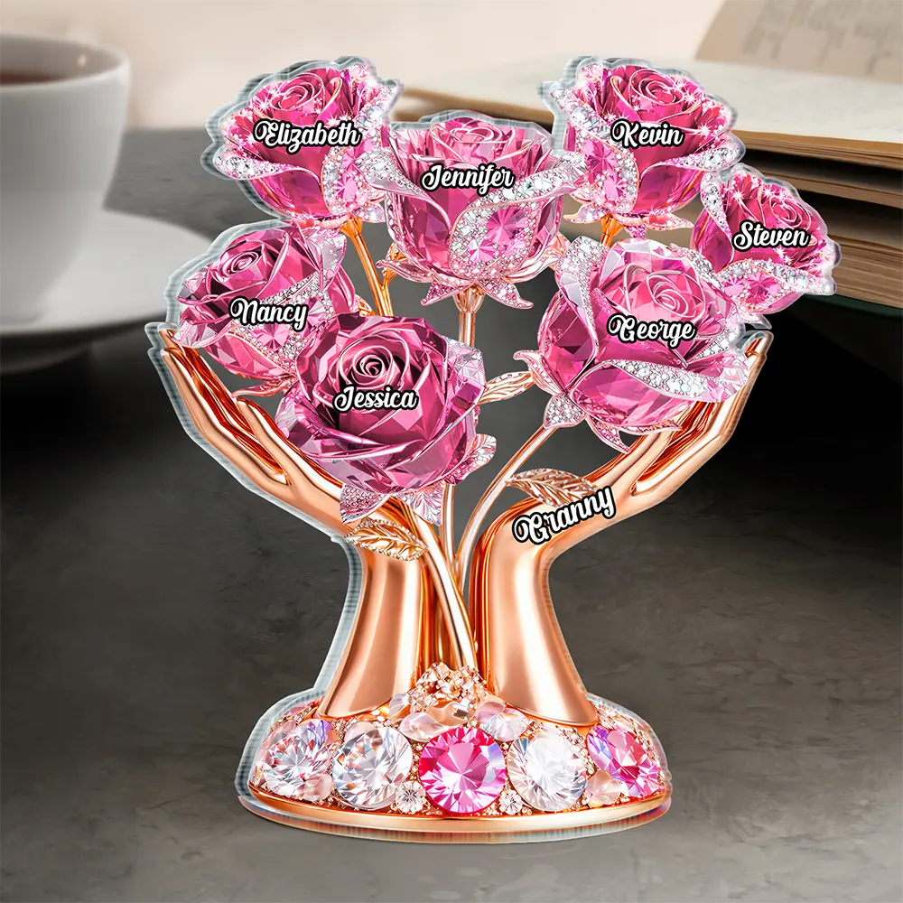 Gift For Mother,Gift For Grandma,Gift For Women,Top Market,Happy - 3D Crystal Effect Mom’s Love In Bloom - Personalized Custom Shaped Acrylic Plaque