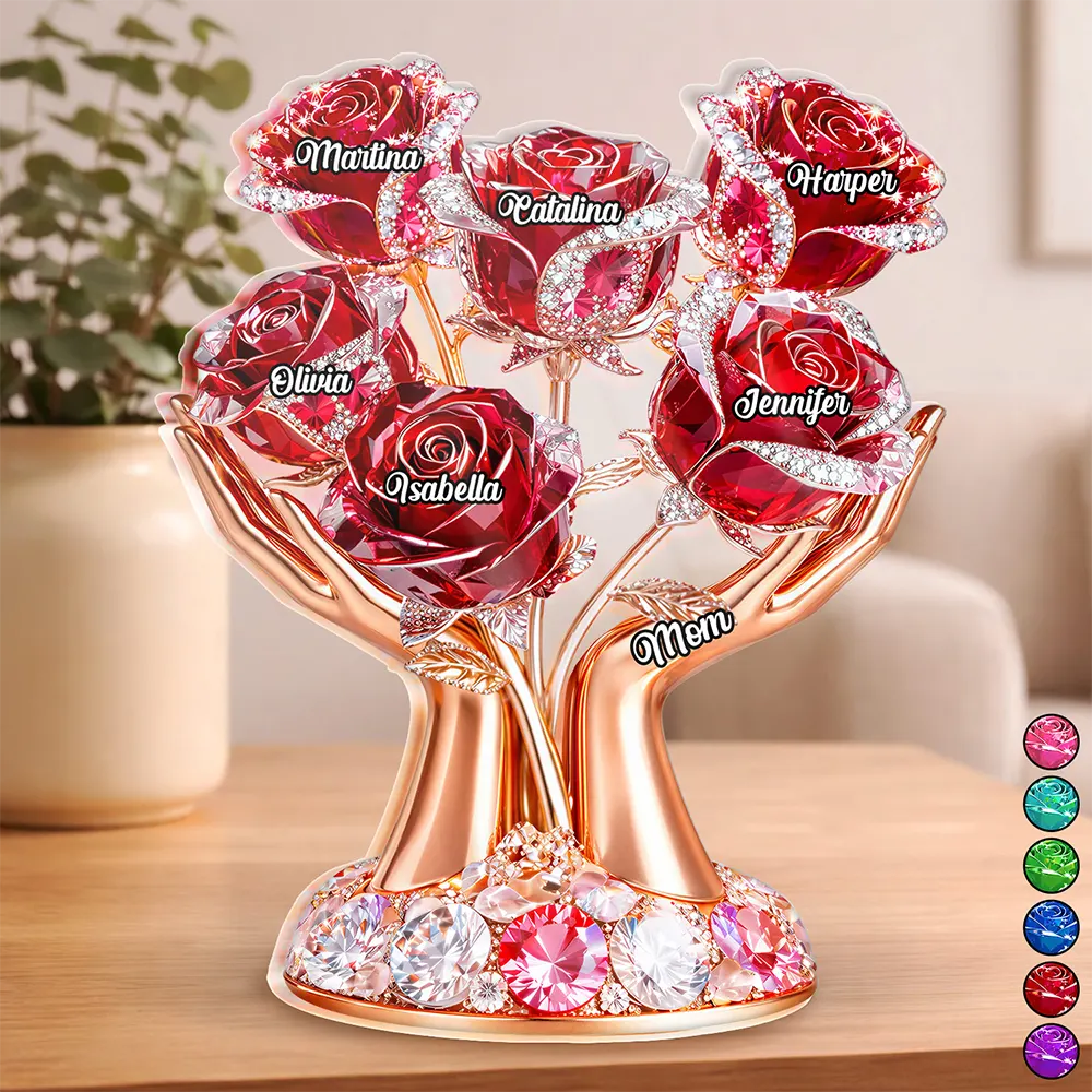 3D Crystal Effect Mom’s Love In Bloom - Personalized Custom Shaped Acrylic Plaque