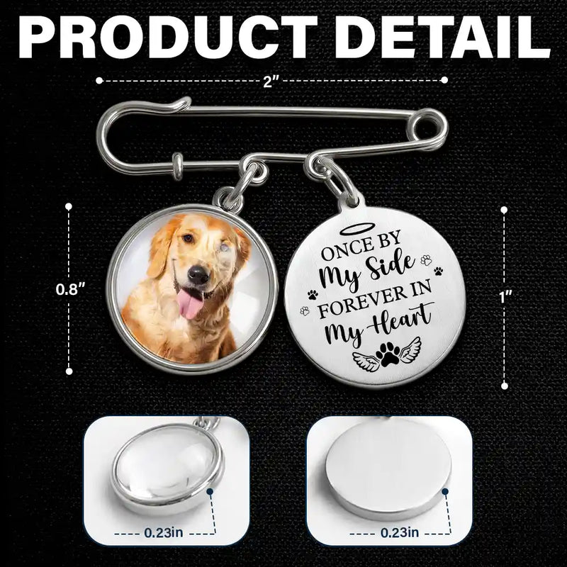 Custom Photo Once By My Side Forever In My Heart - Personalized Graduation Tassel Pin