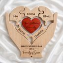 Family,Gift For Father,Happy,Non-Eng,Adorable - First Time Ever As Family Of Four Members - Personalized Custom Shaped Wooden Puzzle
