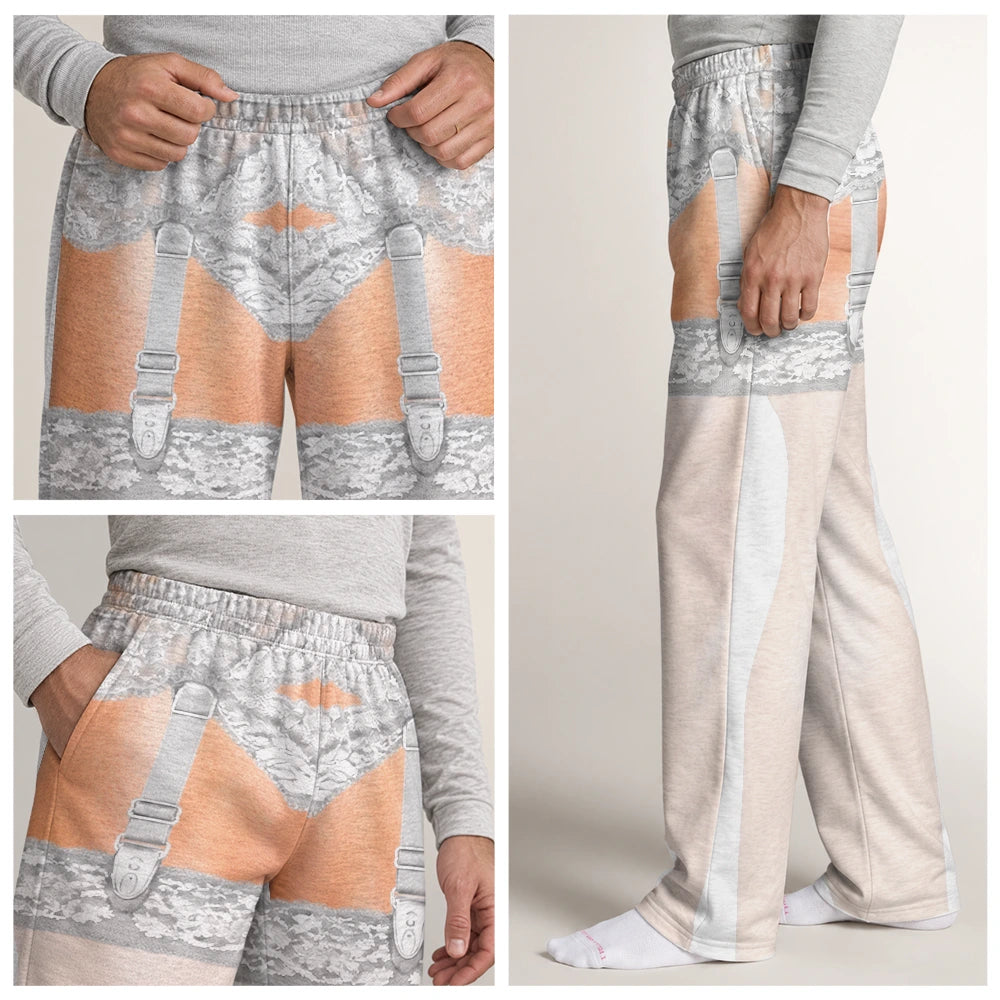 Christmas, Gift For Men, Gift For Yourself, Gifts For Him, Humorous, Icon, Top Market - Funny Christmas Gift For Husband Boyfriend Brother - Personalized Garter Illusion Print Pajama Pants