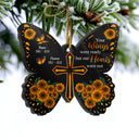 Your Wings Were Ready But Our Hearts Were Not - Memorial Gift - Personalized Custom Butterfly Acrylic Ornament
