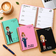 Confident,Gift For Colleagues,Top Market,Vector - Gift For Coworker, Teacher, Boss - Personalized Character With Name Journal
