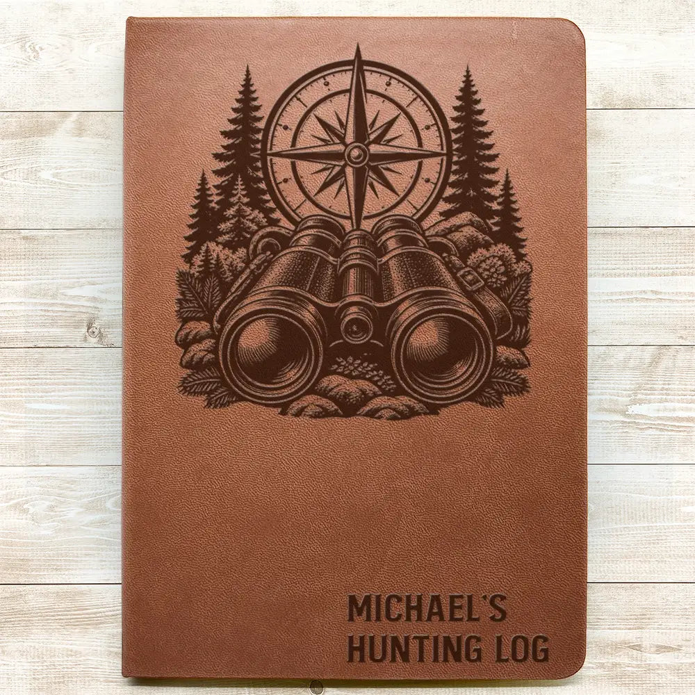 Gift For Men,Gift For Yourself,Gifts For Him,Happy,Hunting,Icon,Top Market - Gift For Hunters Husband Dad Grandpa - Personalized Hunting Log Leather Journal