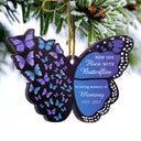 Now She Flies With Butterflies - Memorial Gift - Personalized Custom Butterfly Acrylic Ornament