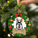 Dog First Christmas - Dog Lovers Christmas Gift - Personalized Custom Circle Ceramic Ornament
