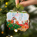 On The Naughty List Cat Christmas - Cat Lovers Christmas Gift - Personalized Custom Wooden Ornament