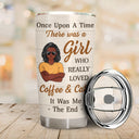 A Girl Who Really Loved Coffee & Cats - Gift For Cat Lovers - Personalized Custom Tumbler