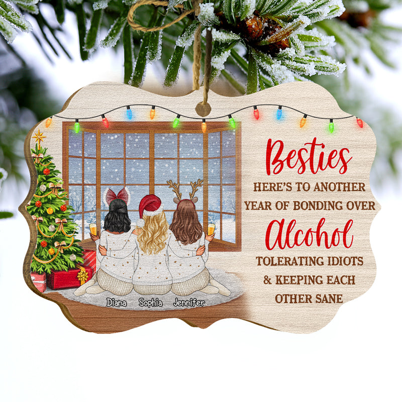 Meilleurs amis qui se soutiennent mutuellement - Cadeau de Noël pour les meilleurs amis - Décoration en bois personnalisée