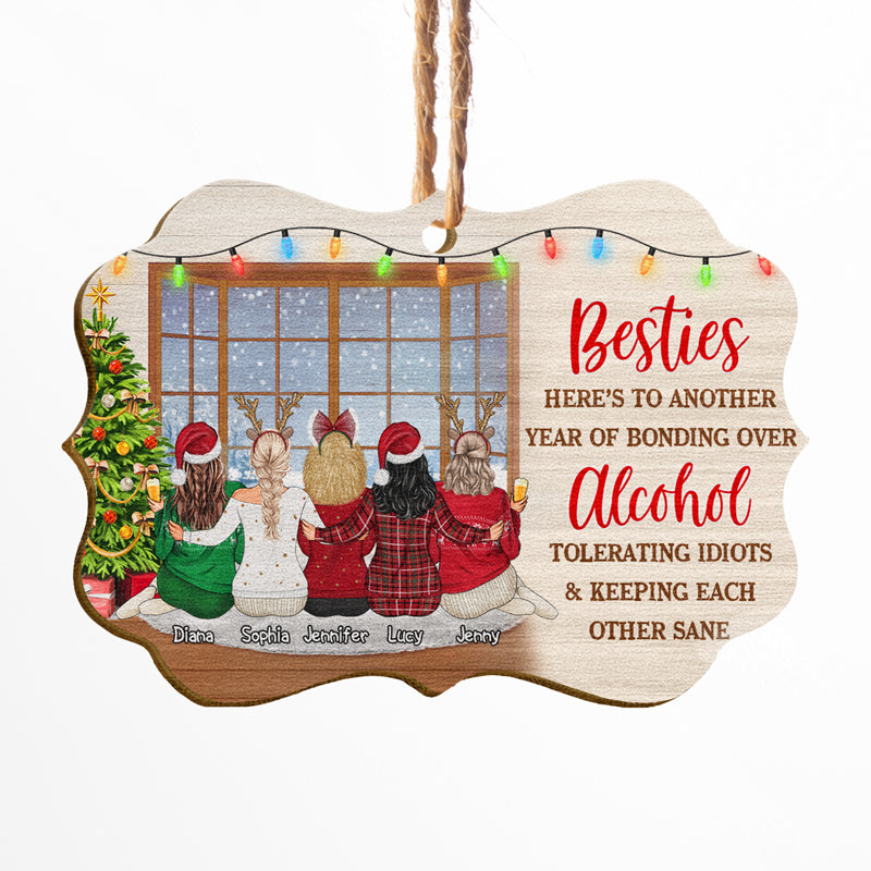 Meilleurs amis qui se soutiennent mutuellement - Cadeau de Noël pour les meilleurs amis - Décoration en bois personnalisée