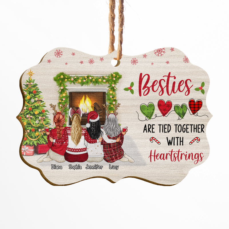 Les meilleures amies sont liées par le cœur - Cadeau Bestie BFF - Décoration en bois personnalisée