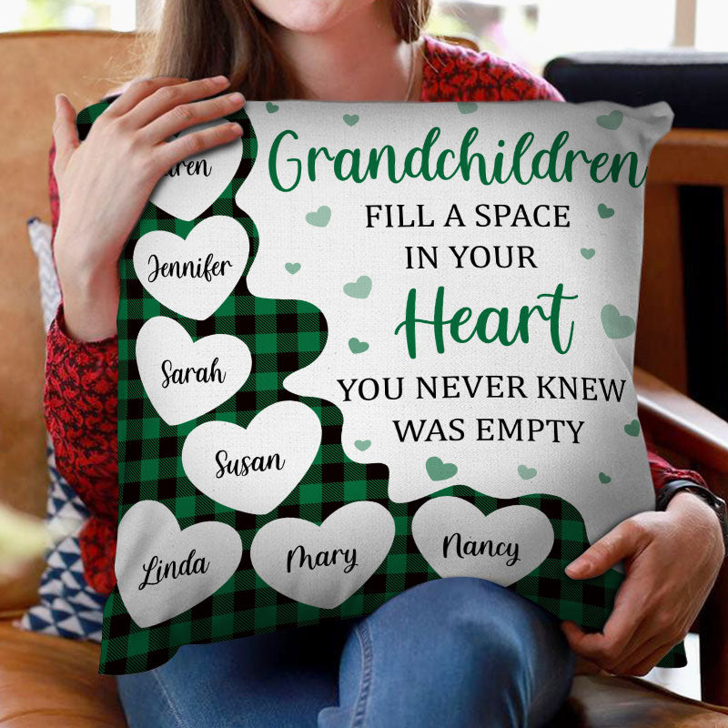 Grandchildren Fill A Space In Your Heart - Gift For Grandparent - Personalized Custom Pillow