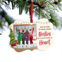 Besties Always Close At Heart - Christmas Gift For BFF - Personalized Custom Aluminum Ornament