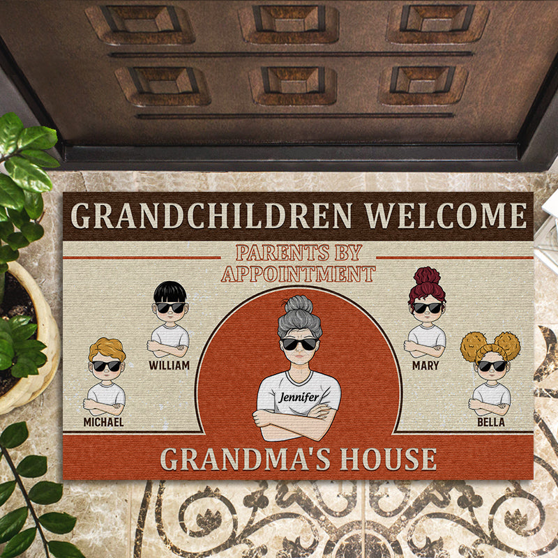 Grandparent's House Grandchildren Welcome - Family Gifts - Personalized Custom Doormat