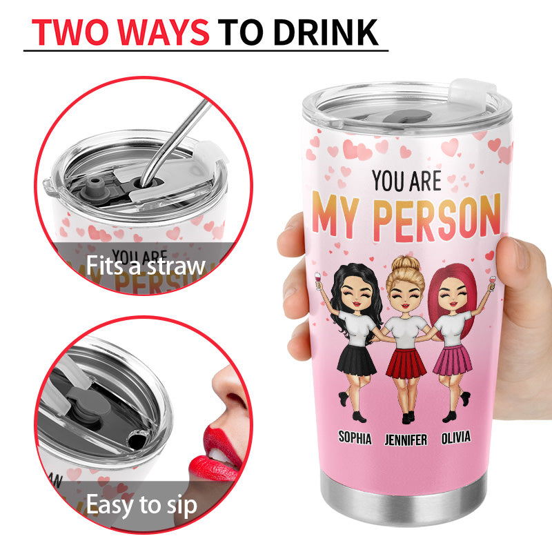Chibi Girl I'm Not An Alcoholic But My Besties Are - Gift For Bestie - Personalized Custom Tumbler