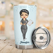 Chibi Girl, tenue de travail et gants en caoutchouc - Cadeau pour infirmière - Gobelet personnalisé