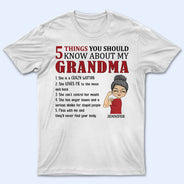 5 choses à savoir sur grand-mère, maman, tante - Cadeau pour maman - T-shirt personnalisé