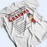 5 choses à savoir sur grand-mère, maman, tante - Cadeau pour maman - T-shirt personnalisé