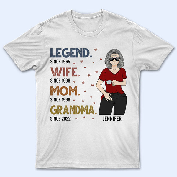 Légende Femme Maman Grand-mère - Cadeau pour la famille - T-shirt personnalisé