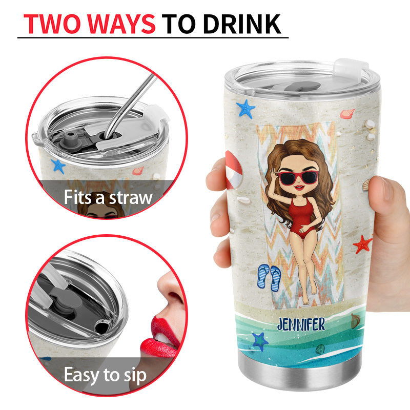 Fille Chibi Je veux juste avoir la plage et le soleil - Gobelet personnalisé