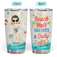 Chibi Girl I Just Wanna Have Beach And Sun - Personalized Custom Tumbler