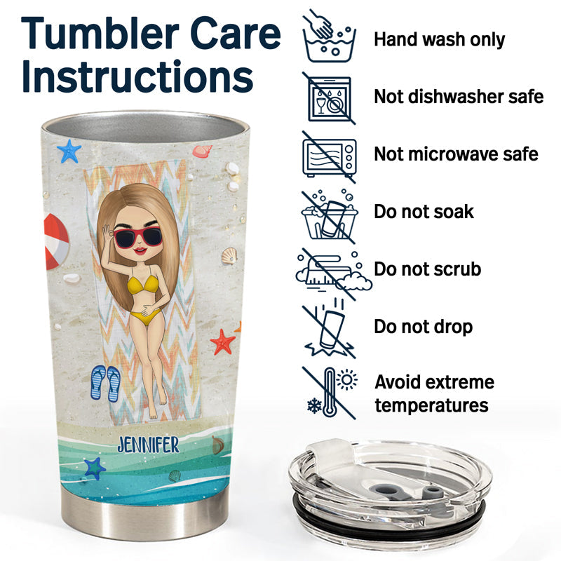 Fille Chibi Je veux juste avoir la plage et le soleil - Gobelet personnalisé