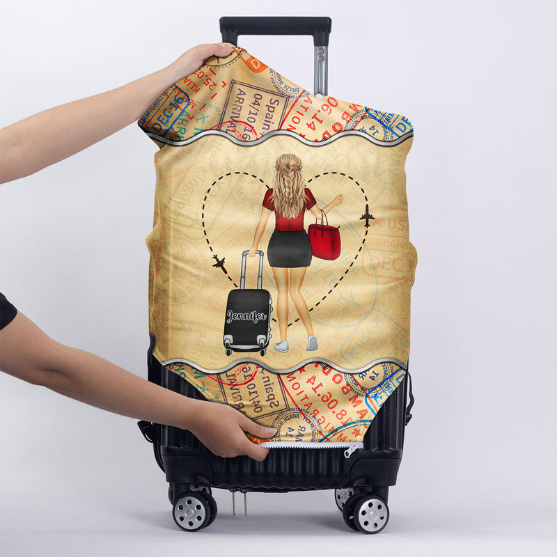 A Girl Who Loves Traveling - Gift For Travel Lovers - Personalized Custom Luggage Cover