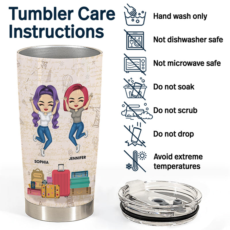 Friends That Travel Together Stay Together - Gift For Travel Lovers - Personalized Custom Tumbler