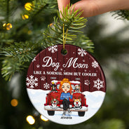 Christmas Is Better With My Dogs - Gift For Dog Lovers - Personalized Custom Circle Ceramic Ornament